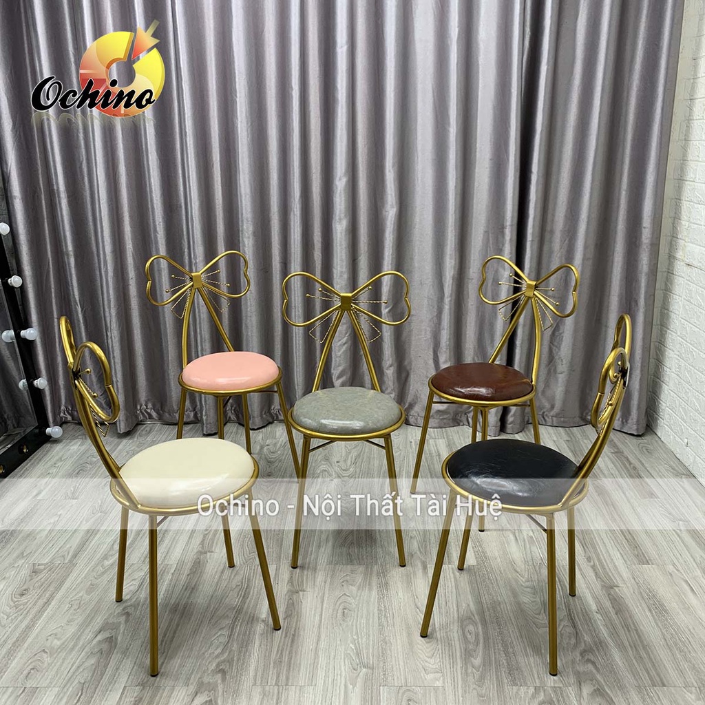 Ghế Trang Điểm Hình Nơ Nhập Khẩu Phong Cách Bắc Âu Sang Chảnh( Hàng Có Sẵn)