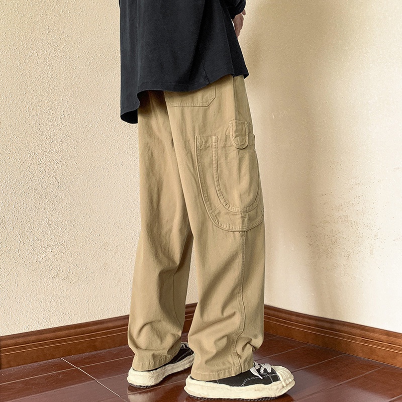 Quần Baggy Dài Ống Rộng Màu Sắc Đơn Giản Có Size Lớn M-8XL Dành Cho Nam Giới