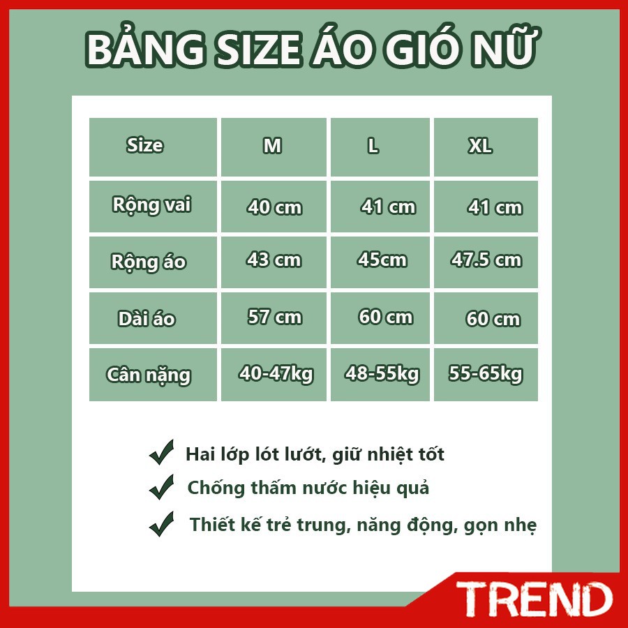 Áo Gió Nữ Vải Dù 2 Lớp Cao Cấp Hình Hoa Cúc Khóa Kéo - Túi Có Khóa - Mũ Rộng Nhiều Màu Nhiều Size