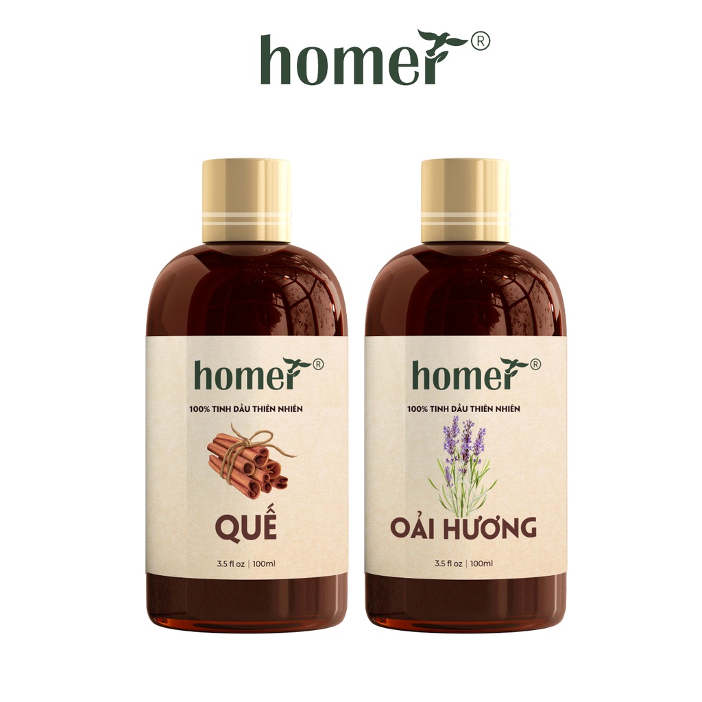 Combo 2 tinh dầu Quế + Oải Hương Homer 20ml/chai