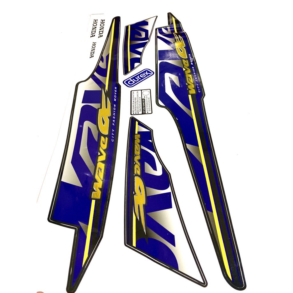 TEM RỜI Crom WAVE ALPHA MẪU HÓT. ĐỦ MÀU. Dán cho Wave 50cc/100cc/110cc Mẫu Mới 2022 vip1