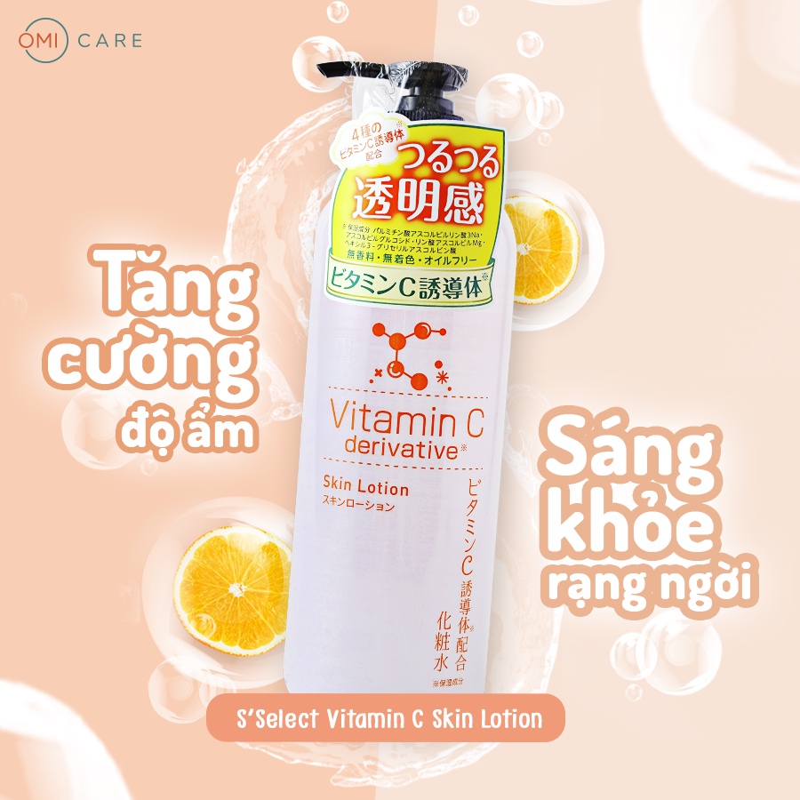 Nước Dưỡng Da Lotion Chiết Xuất Vitamin C S Select Cấp Ẩm Dưỡng Da Trắng Hồng Nhật Bản 500ml