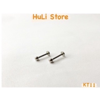 Khuyên tai unisex titan đầu dẹt huli cá tính kt11