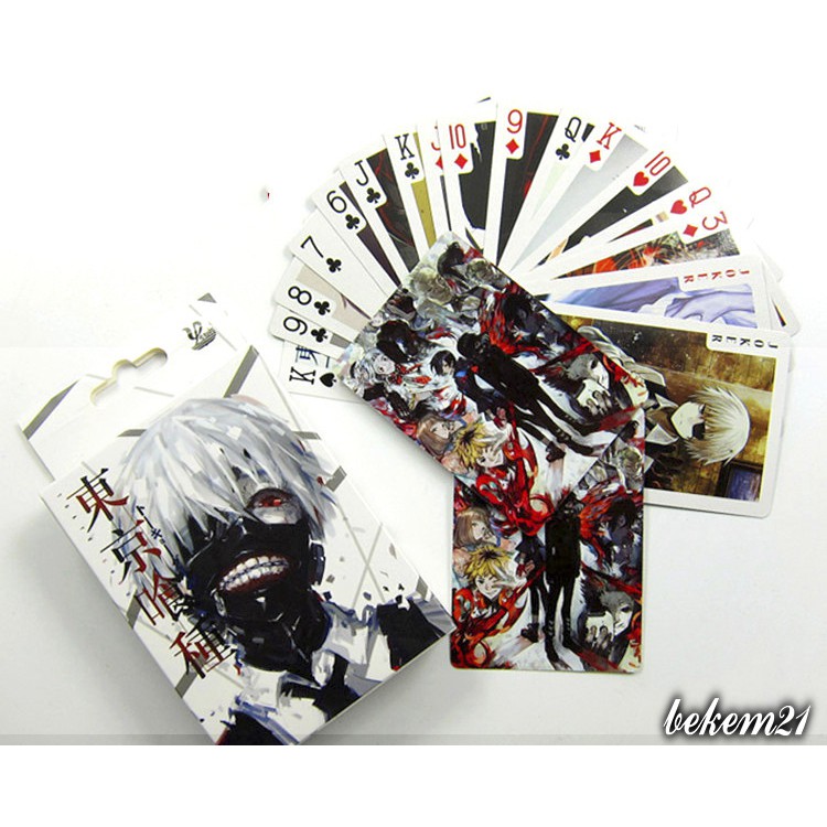 Bộ bài Tây anime tokyo ghoul, bộ tú poker ghost soul tokyo 54 lá in hình anime manga dễ thương độc đáo