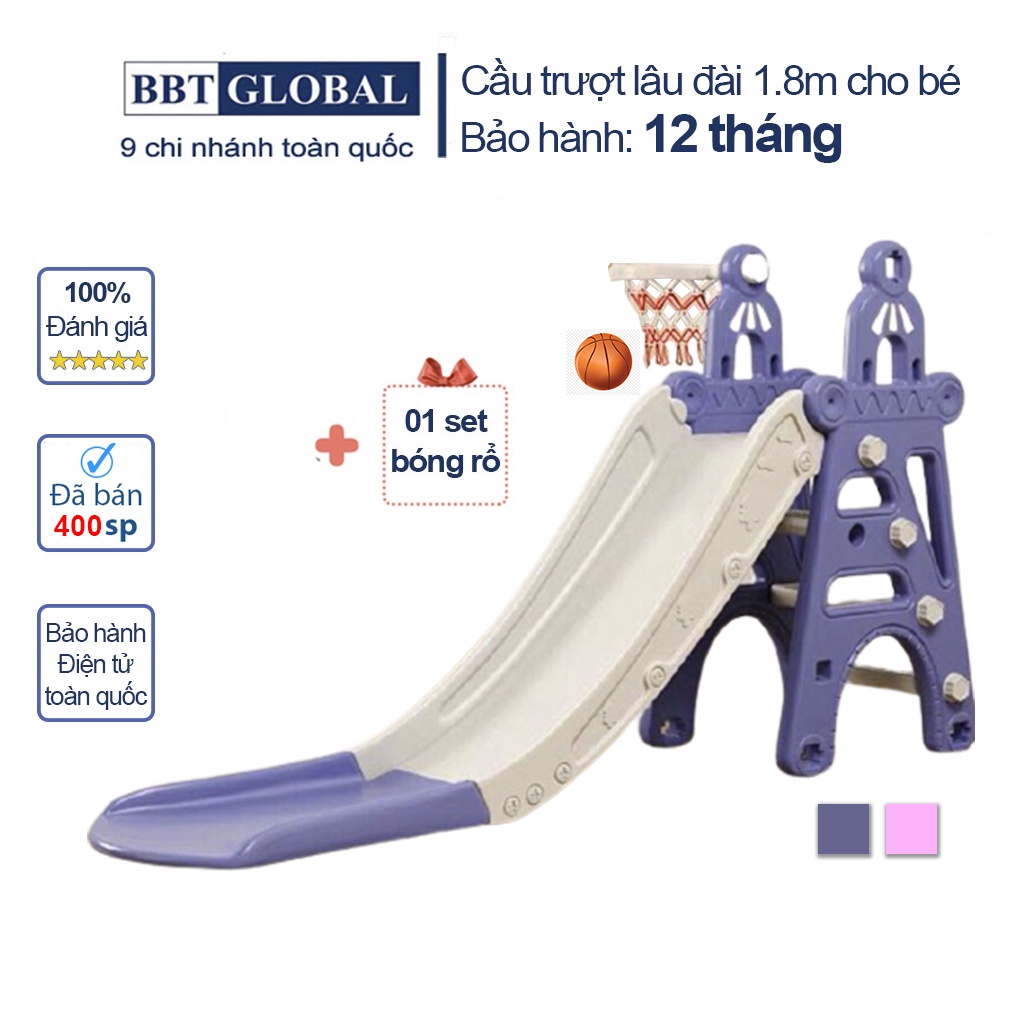 Cầu trượt cho bé giá rẻ chính hãng BBT Global cho trẻ em từ 1 - 6 tuổi, an toàn tuyệt đối [bảo hành 12 tháng]