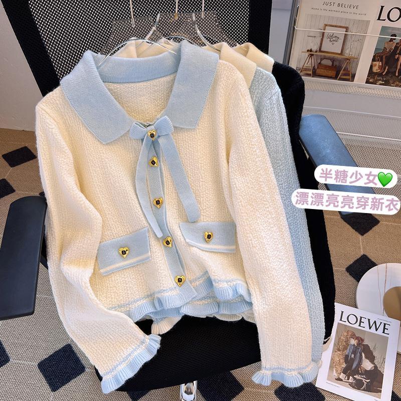 Áo Khoác Cardigan Dệt Kim Tay Dài Đính Nơ Thời Trang Cho Nữ  tao bao