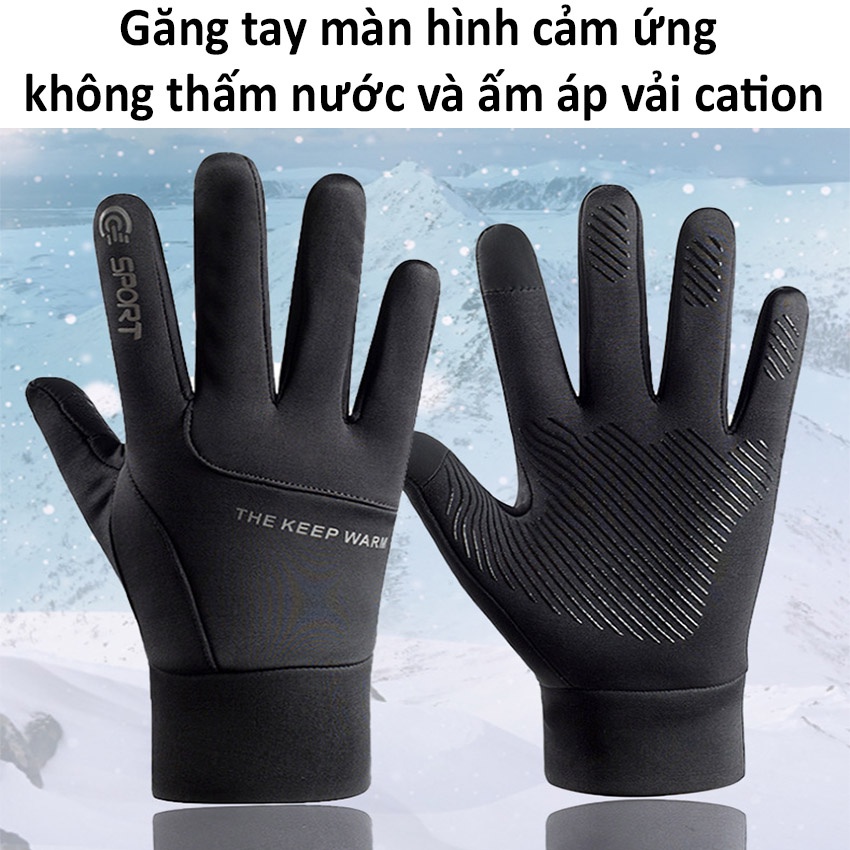 Găng tay đi xe máy mùa đông cảm ứng HuNa gang tay giữ ấm chống gió sương GT02 bảo hộ chống nắng đi phượt chống gió NaHu