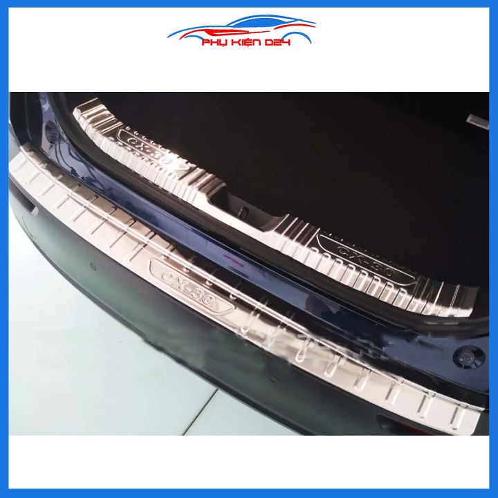 Ốp chống trầy cốp trong ngoài Mazda CX30 2021-2022 Inox mạ crom sáng bóng
