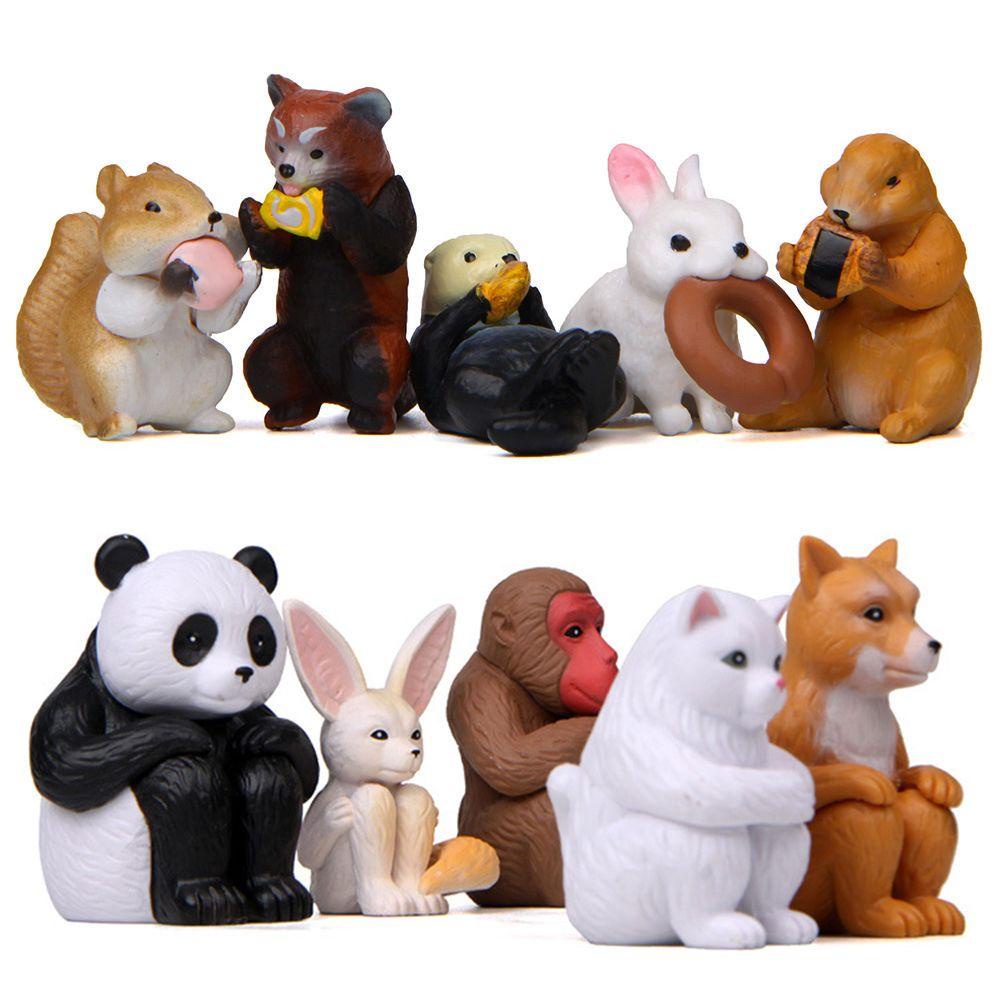 Set 5 Tượng Mô Hình Các Con Vật Xinh Xắn Dùng Để Trang Trí Nội Thất