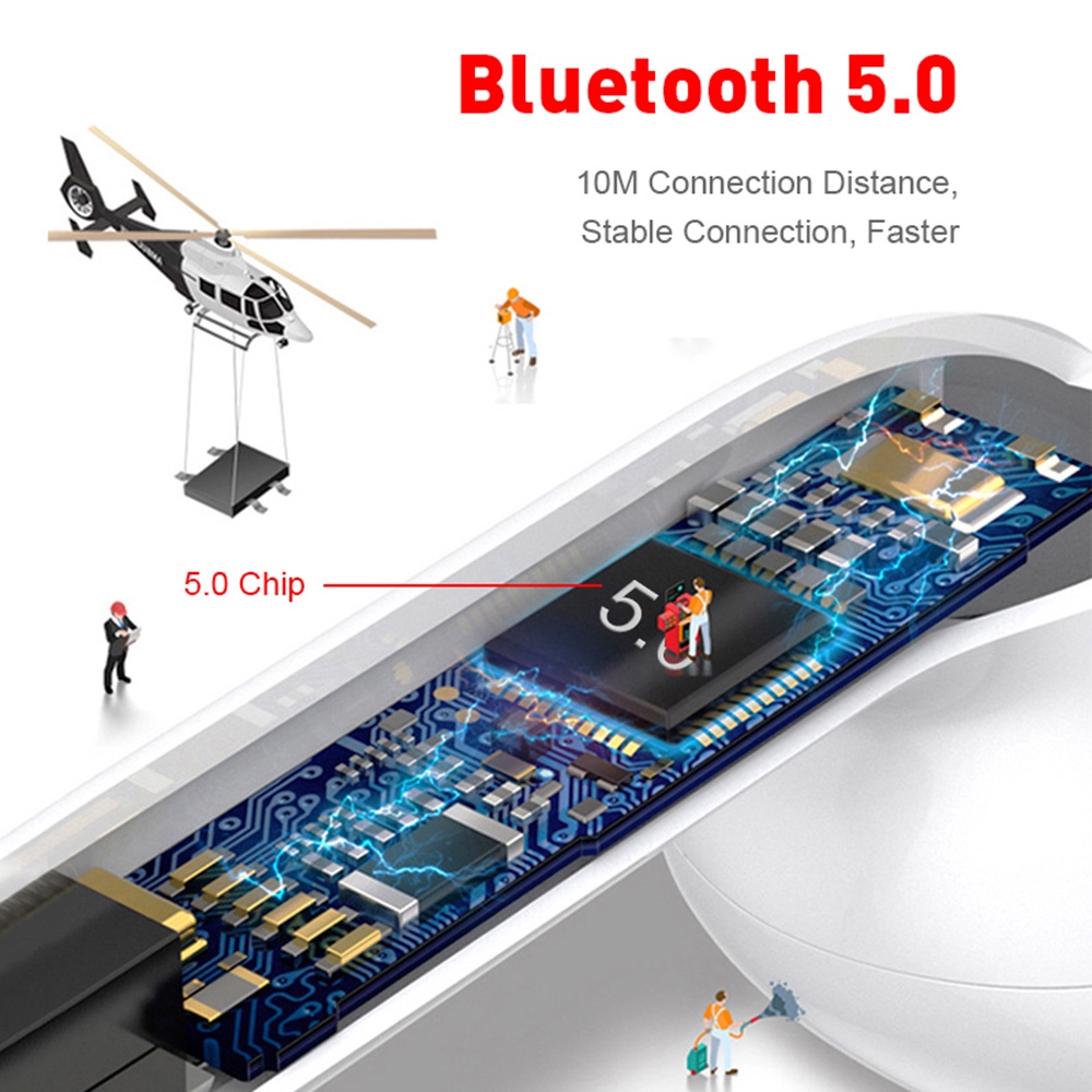 Tai nghe bluetooth không dây TWS 5.0 âm thanh HiFi cao cấp, tự động kết nối cho điện thoại và máy tính bảng