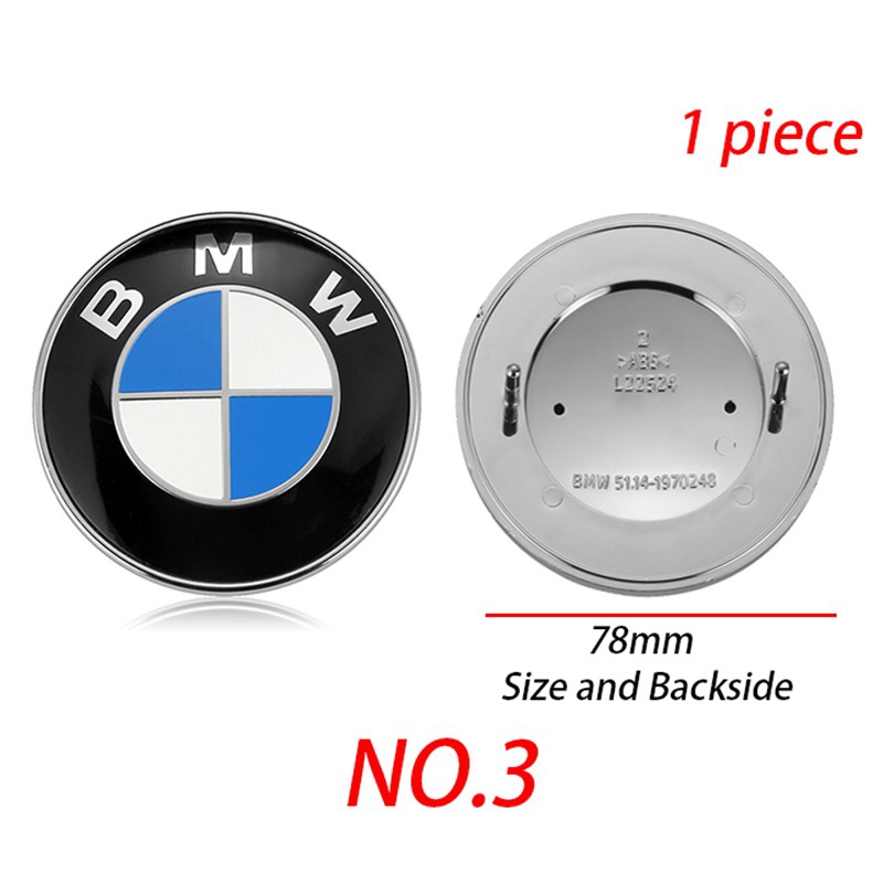 Logo trang trí cản xe hơi Bmw X1 X3 X5 X6 1 3 5 7 seri 82mm 78mm