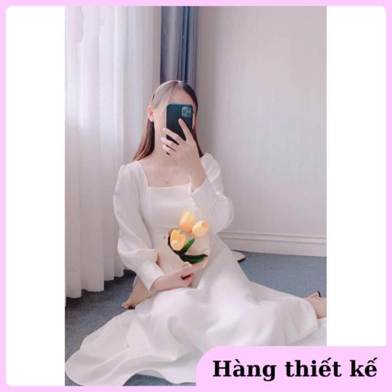 ( Hàng cao cấp ) Đầm dự tiệc trắng xòe cổ u vintage | BigBuy360 - bigbuy360.vn