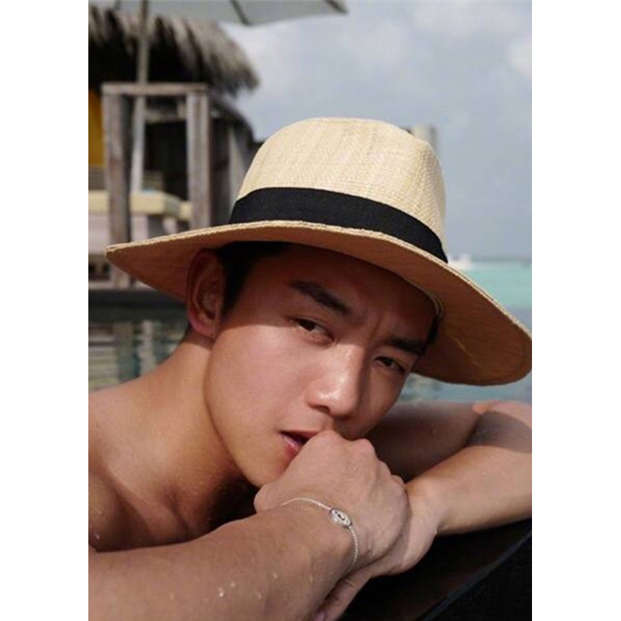 Mũ cói đi biển panama cao bồi cowboy unisex M19-14