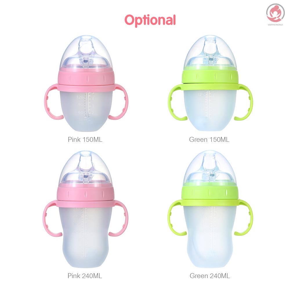 BAG 240ml/ 8oz Baby Water Bottle with Straw Wide Mouth Milk Feeding Bottles Leak Proof Non-toxic No Smelling Portable Straw Cups for Babies Toddlers Children Easy to Use
