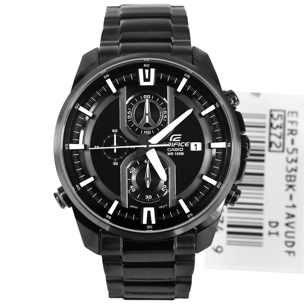 Đồng Hồ Nam Casio Edifice EFR-533BK-1AVUDF Dây Kim Loại - Nền Mặt Đen Nam Tính