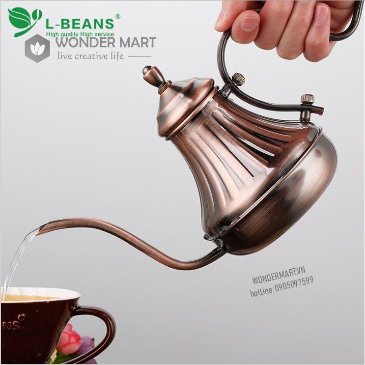 Ấm nước pha cà phê Drip V60 L-Beans 450ml phong cách cổ điển quý tộc