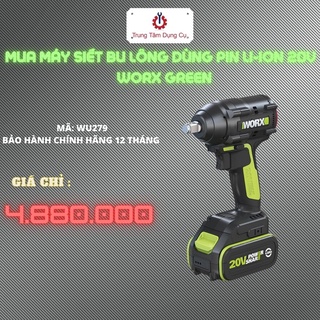 Mua máy siết bu lông dùng pin li-ion 20v wu279 - worx green - chính hãng