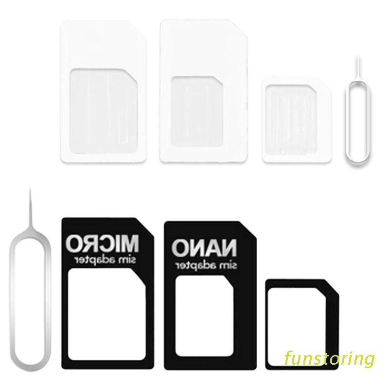 FUN 4 in 1 Convert Nano SIM Card to Micro Standard Adapter For iPhone  for Samsung 4G LTE USB Wireless Router