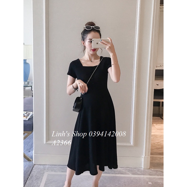 Váy Bầu Đầm Bầu Xinh Thun Trơn A2366
