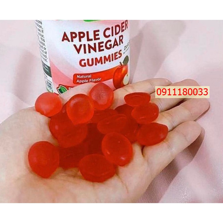 [ Mẫu mới date 2023 - có Bill ] Kẹo dẻo giấm táo Apple Cinder Vinegar của Mỹ- Giúp giảm cân, đẹp da, detox| Siêu Thị Mới
