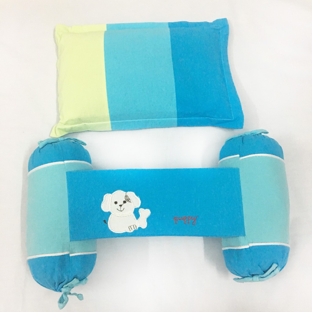 Bộ Gối Vỏ Đậu Xanh Tự Nhiên Cho Bé Bella Cho Bé Sơ Sinh 30cm - Màu Ngẫu Nhiên ( 1 Gối Nằm, 2 Gối Chèn)