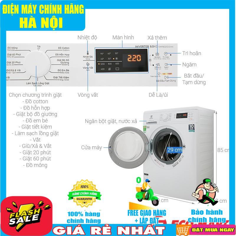 Máy giặt Electrolux 8kg Inverter EWF8025DGWA