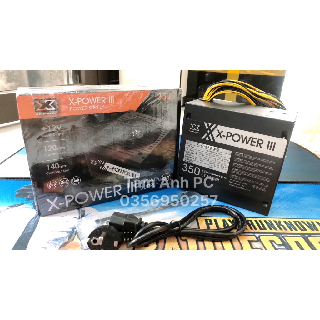 Nguồn máy tính Xigmatek X-POWER III 350 250W EN45952 ( có chân 8 pin cho VGA ) - Bảo hành 36 tháng Chính hãng Mai Hoàng
