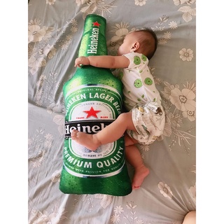 Gối ôm hình chai bia 65cm cao cấp an toàn cho bé vải mịn