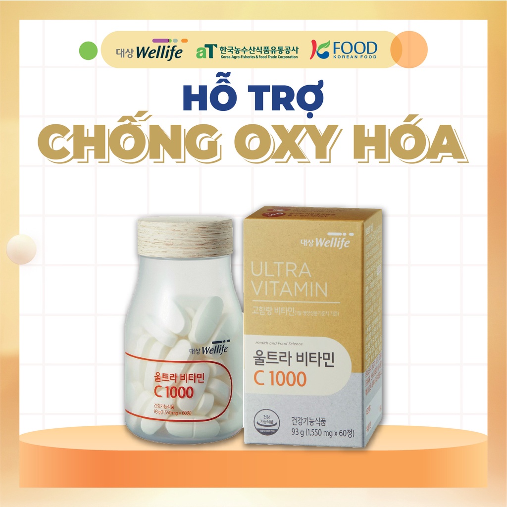 Ultra Vitamin C 1000 Daesang Wellife set 2 hộp x 60 viên