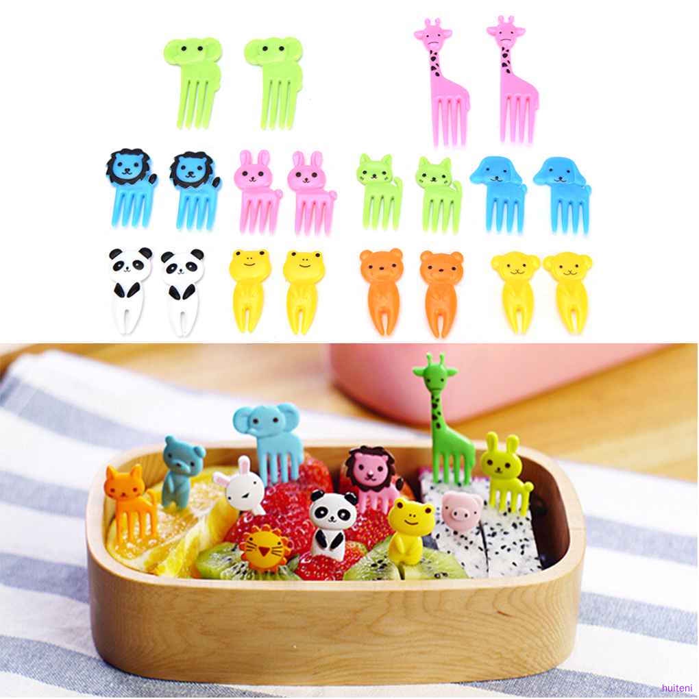 Set 10 Nĩa Ăn Trái Cây Hình Động Vật Hoạt Hình Dễ Thương
