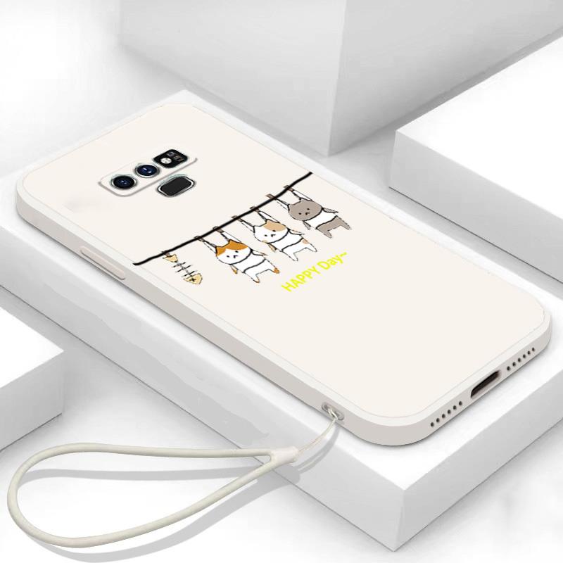 Ốp lưng SAMSUNG note 9 Ốp Điện Thoại Silicon Mềm Mịn In Hình Mèo Cho SAMSUNG note 9 LSMM01 viền vuông cute
