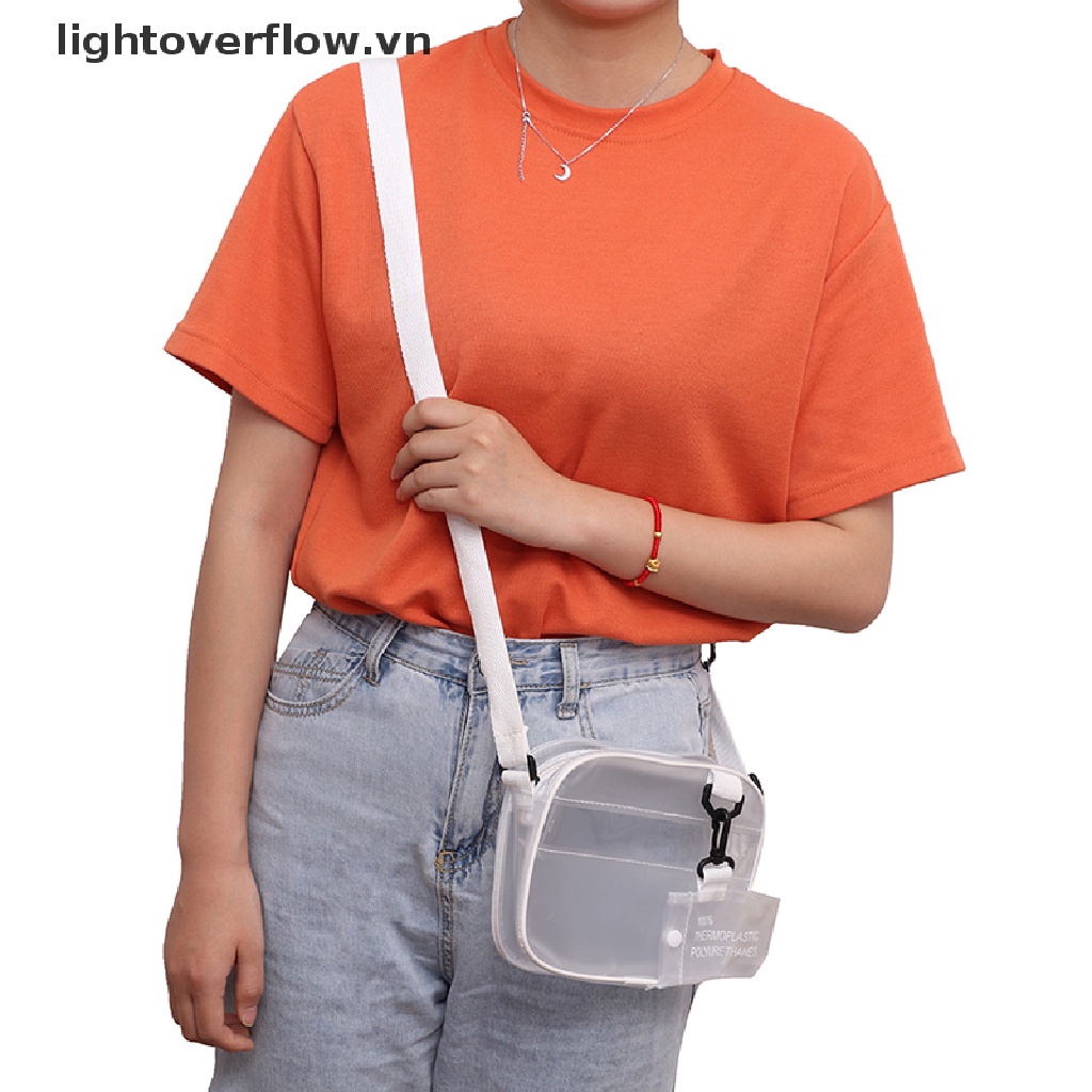 Túi Xách Đeo Chéo Bằng Nhựa PVC Nhám Trong Suốt Cho Nữ