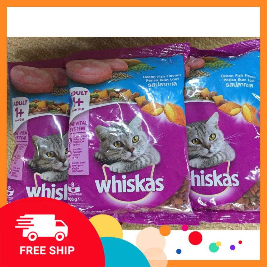 Combo 6 túi Whiskas dạng hạt 400g( cho mèo trưởng thành)