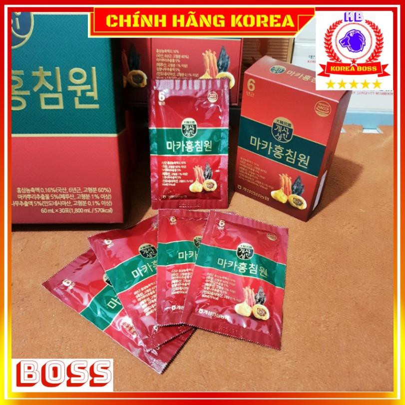 Nước hồng sâm hàn quốc 6 năm Maca hộp 30 gói, Korea Boss