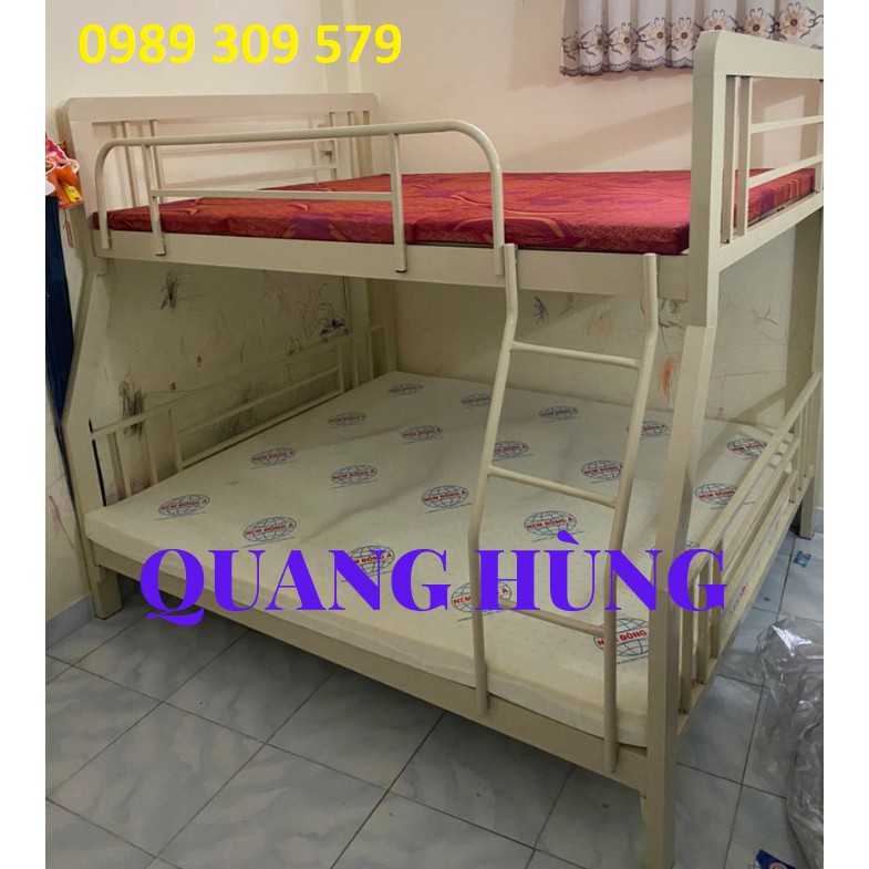 GIƯỜNG TẦNG SẮT HỘP VUÔNG 4X8 MÀU KEM HCM