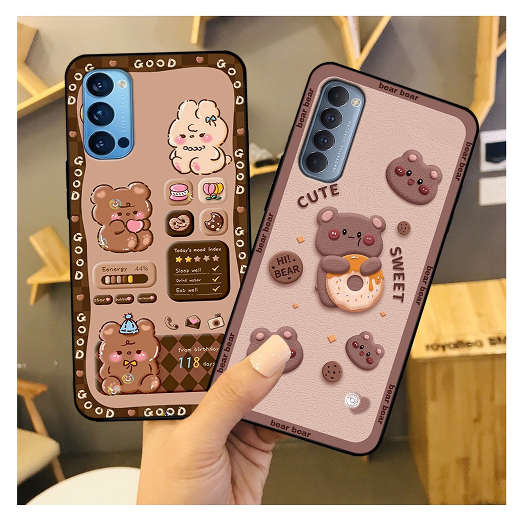 Ốp lưng Oppo Reno 4 - Reno 4 Pro - Reno4 - Reno4 Pro in hình gấu bear dễ thương, bền đẹp