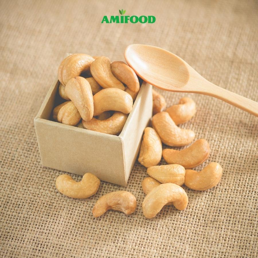 Hạt Điều Sấy Nguyên Vị  Amifood Size To,Sạch Vỏ, Ăn Vặt Mẹ Bầu Thơm, Giòn ,Ngậy - 500Gram