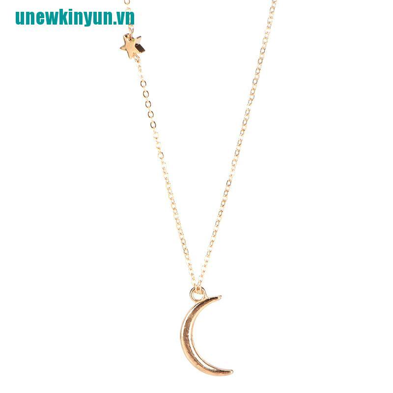 Y●Vòng cổ Mạ Vàng / Bạc Dài Mặt Trăng Và Ngôi Sao
