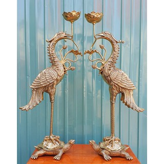 Cặp Hạc Để Đèn Bằng Đồng (50-54cm)