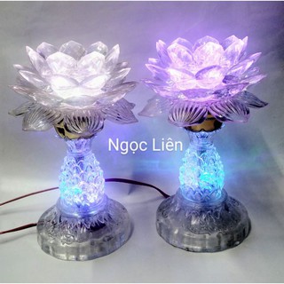 Đèn thờ hoa sen led đổi màu [cặp]