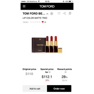 GiftSet Son Tom Ford 3 Màu Đẹp Nhất Của Hãng