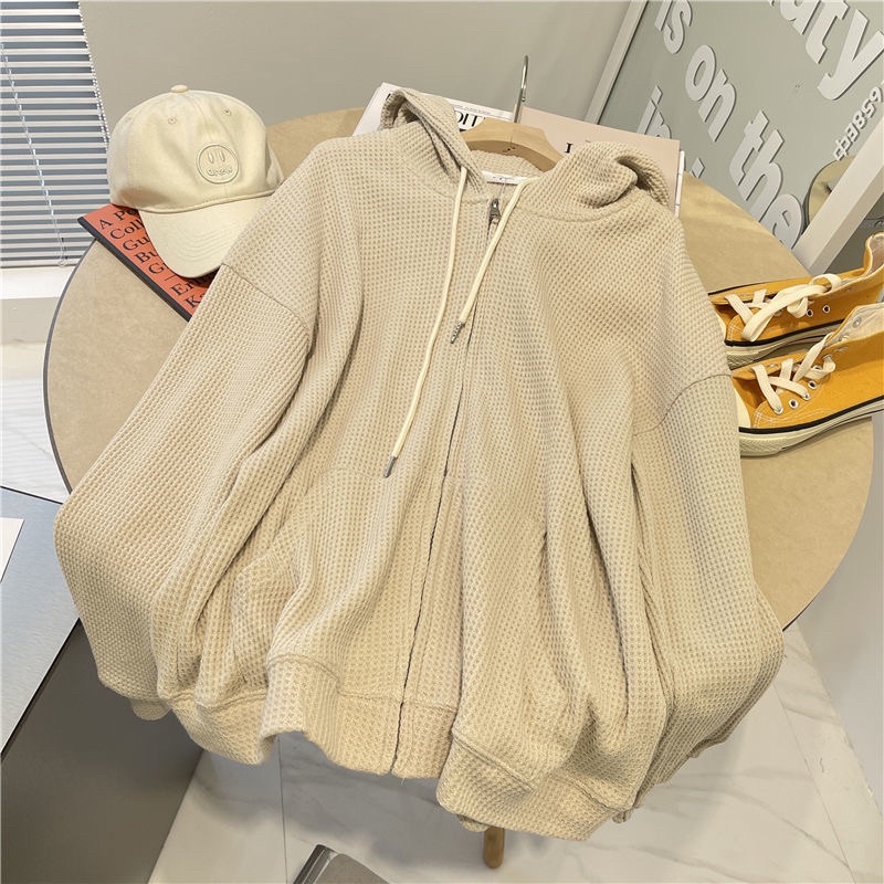 Áo hoodie có khoá kéo tổ ong 3 màu nam nữ mặc 4 mùa, áo hoodie zip mặc đi nắng