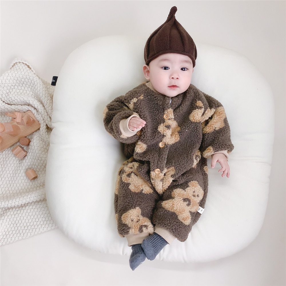 Áo liền quần dài tay giữ ấm mùa thu cho bé trai/bé gái sơ sinh