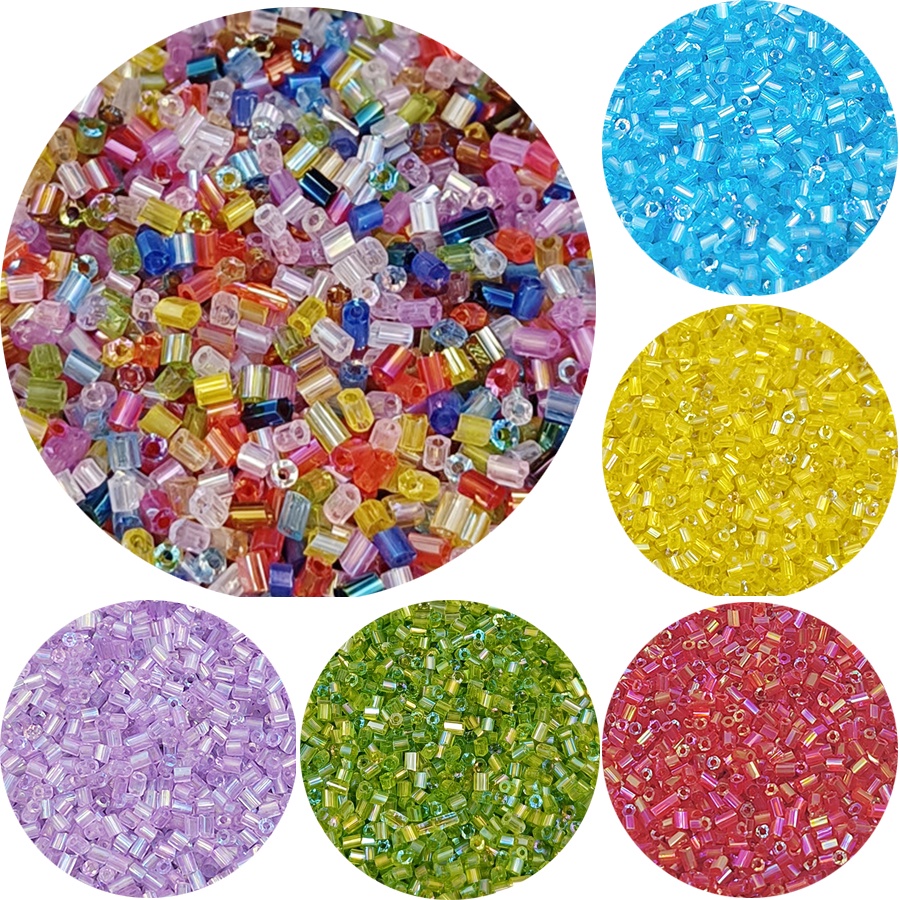 Túi 1000 Hạt Thủy Tinh 2*3mm Dùng Để Xỏ Hạt Làm Trang Sức Thủ Công