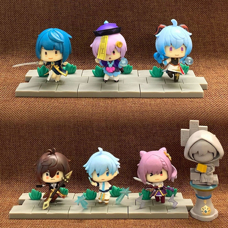 1 Bộ 7 Mô Hình Nhân Vật genshin Trong genshin Impactganyu zhongli