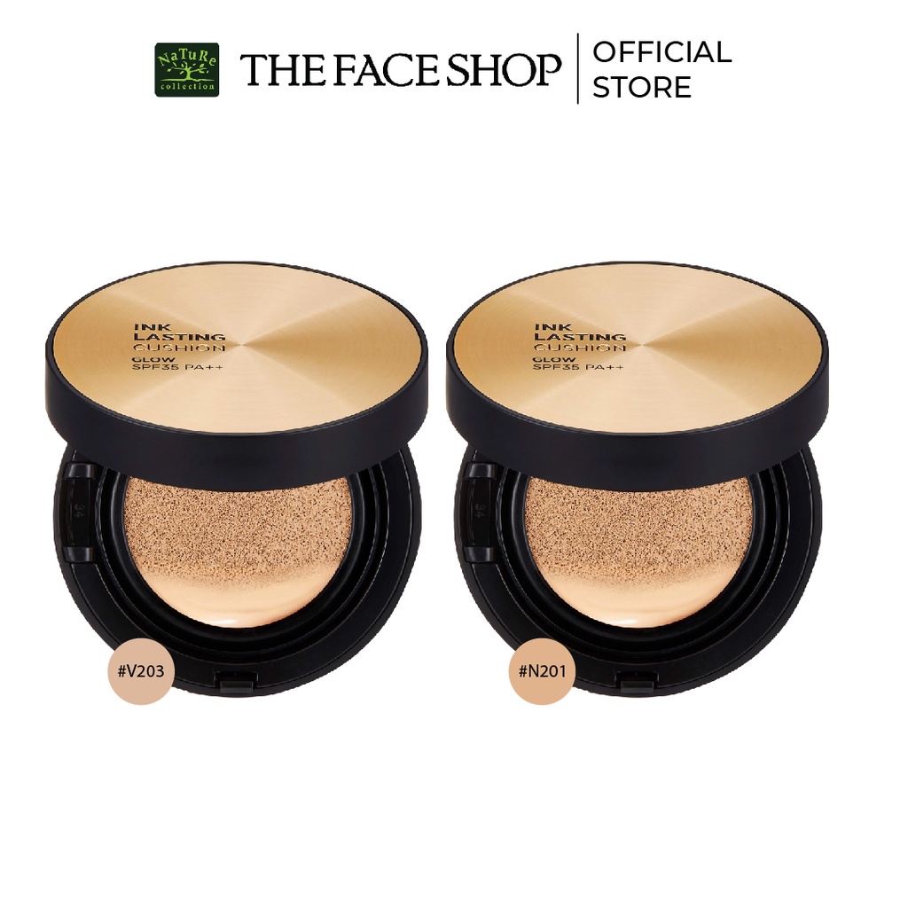 [Mã COSTFS60K -10% đơn 400K] Combo Phấn Nước V203 TheFaceShop 15g+Phấn Nước N201 TheFaceShop 15g