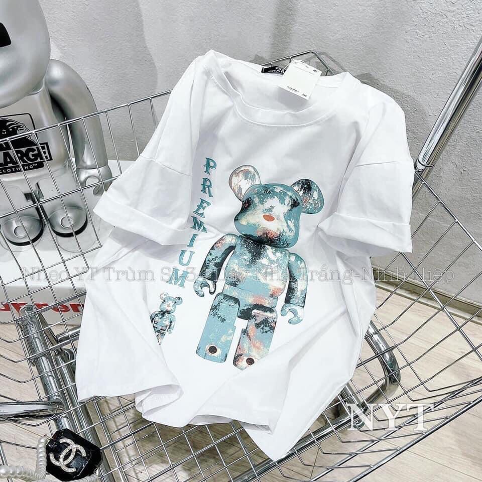 Áo Thun Nam Nữ In Hình Gấu Bearbrick Xanh Chất Liệu 100% Cotton Co Dãn 4C - AC149
