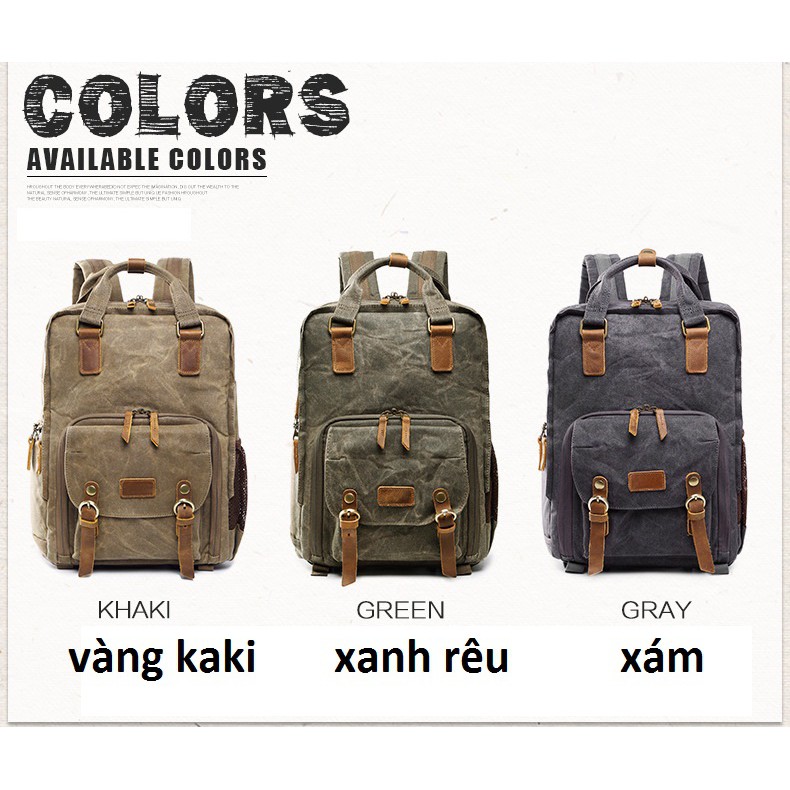 Balo máy ảnh Canvas cao cấp Batik_272.