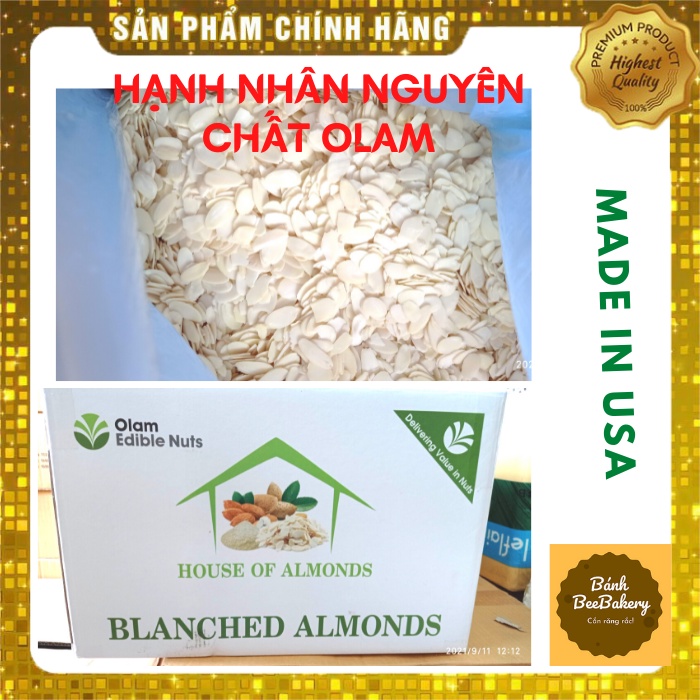 [Hàng chính hãng] Hạnh nhân CẮT LAT Olam USA [tui zip 500g]