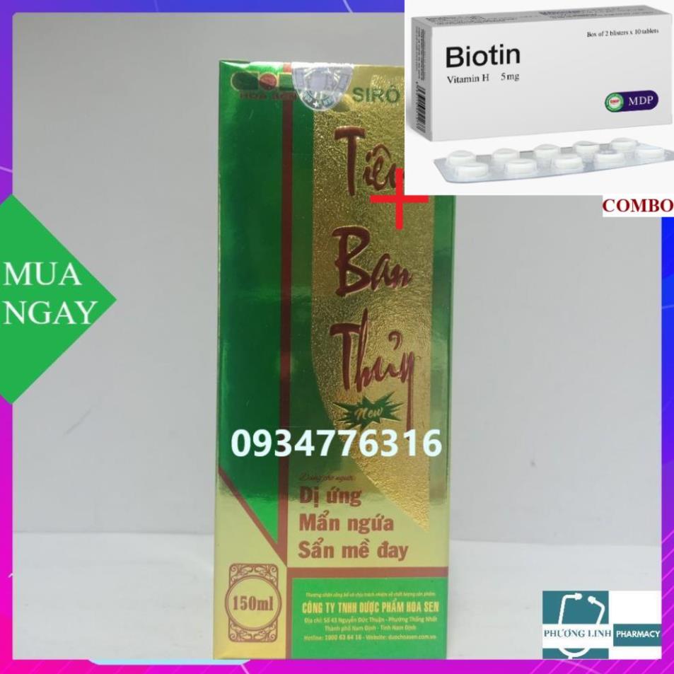 Combo Biotin 5mg+ Siro Tiêu Ban Thuỷ chai 150ml